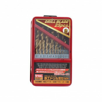 【エントリーで★全品ポイント5倍★】 TRAD チタンドリルセット 25本組 TTS-25 820314【送料無料】