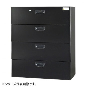 豊國工業 壁面収納庫浅型ラテラル4段 ブラック HOS-L4SX-B CN-10色(ブラック)【送料無料】