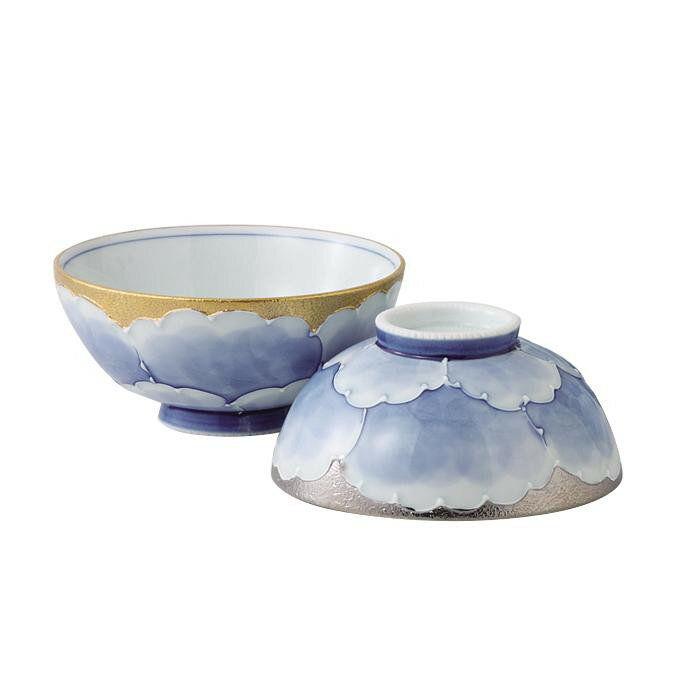 ＼エントリーで全品ポイント5倍！マラソン期間限定！／ 10857　プラチナ牡丹 組飯碗【送料無料】