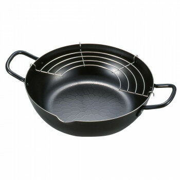 本職の鉄製打ち出し天ぷら鍋 24cm(アミ付) SH9160【送料無料】