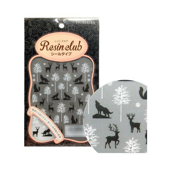 レジンクラブ レジンシール オオカミ&トナカイ ブラック (両面印刷) RC-WOL-102【送料無料】 メール便対応商品