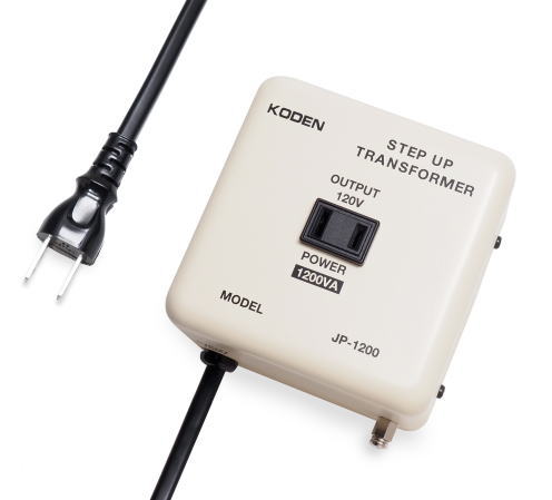 東京興電 KODEN　ステップアップトランス JP-1200 国内用 110～130V地域 1200W　日本国内用 昇圧専用変圧器 昇圧トランス 変圧器 コンパクト 中～大型 輸入家電用 アメリカ カナダ グアム メキシコ ハワイ フィリピン 等