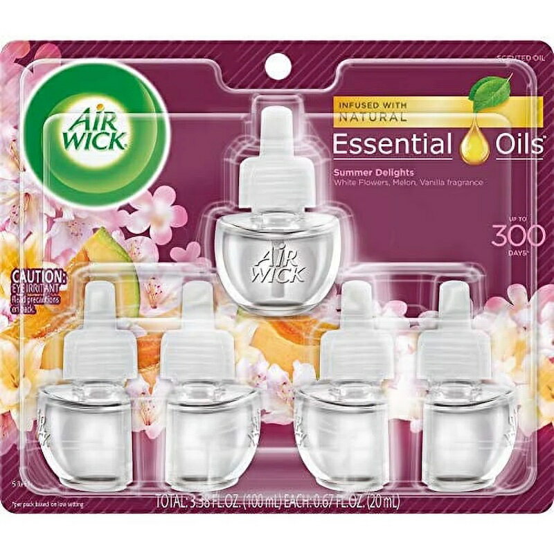 ̵ ˧  AIR WICK Essential Oils Summer Delights å ޡǥ饤 å󥷥륪 ͤؤ 5ĥå ץ饰 ꥫ ˧ 