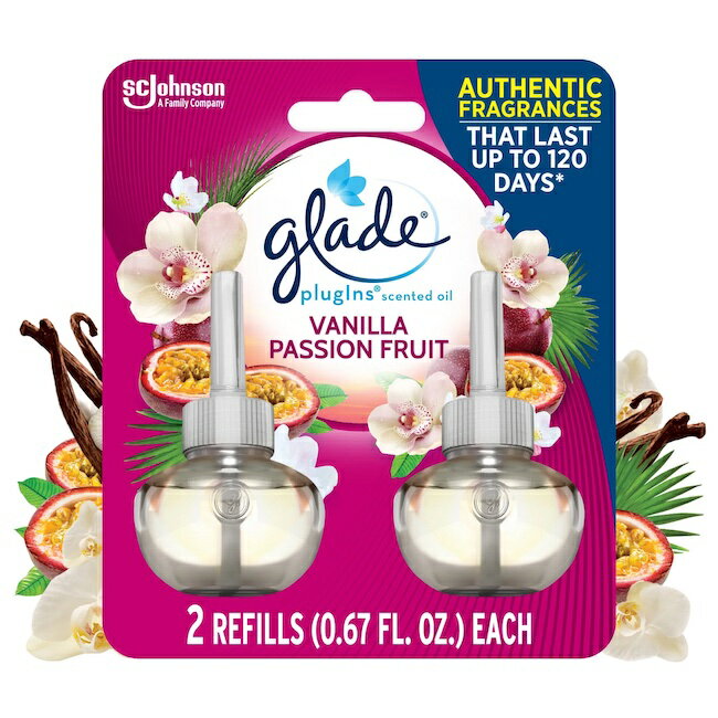 送料無料 芳香剤 部屋 お部屋の芳香剤 部屋用 芳香剤 glade Pluginns Refill 2個入り Vanilla Passion Fruit バニラ パッションフルーツ グレード プラグイン リフィル 詰替用2個入り アメリカ芳香剤 玄関＃Air Wick