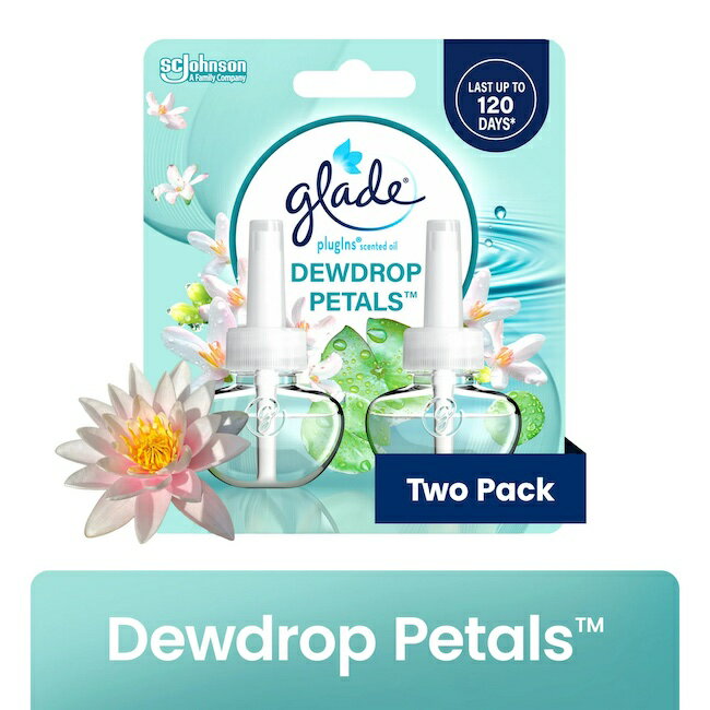 送料無料 芳香剤 部屋 お部屋の芳香剤 部屋用 芳香剤 glade Pluginns Refill 2個入り Dewdrop Petals グレード プラグイン リフィル 詰替用2個入り アメリカ芳香剤 玄関＃Air Wick