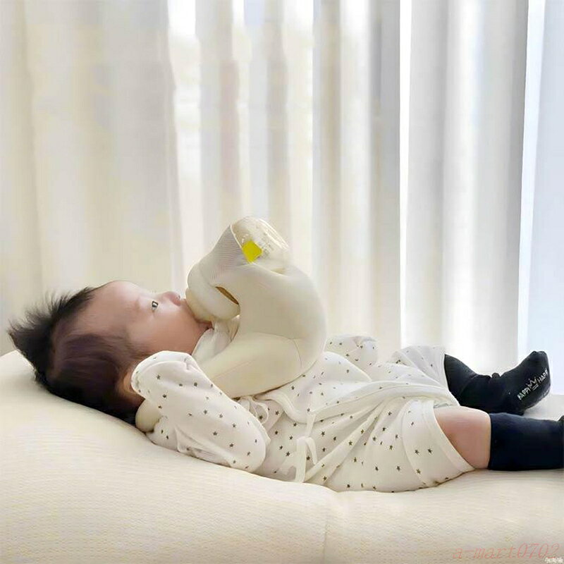 ハンズフリー 赤ちゃん クッション へたらない 哺乳瓶ホルダー 授乳 セルフミルク ...
