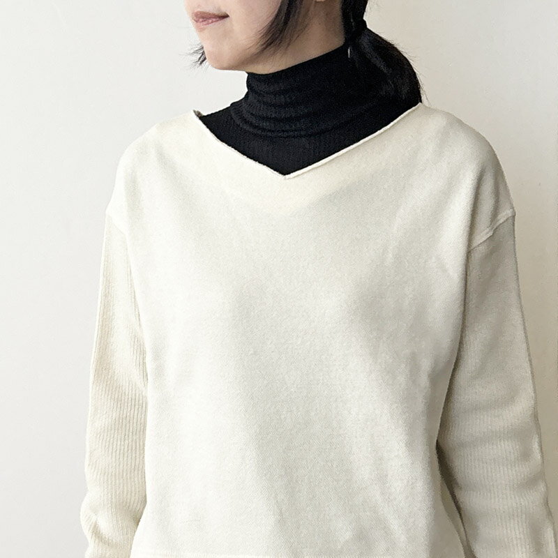 MAGLIFICIO MARE マグリフィシオ マーレ ウールシルク ハイネック リブロングスリーブ イタリア シンプル 長袖 インナーウェア レディース 丸胴編み ストレッチ タートルネック 1494