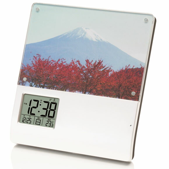 置き時計 電波 置時計 目覚し 温度 カレンダー 木製 木 小型 アナログ デジタル デ...