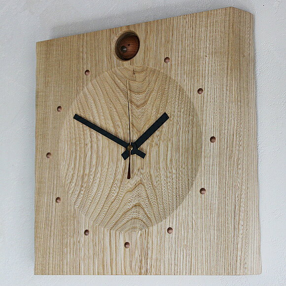 掛時計 掛け時計 天然木 木製 無垢 