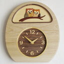 掛け時計 木製時計 ふくろう 置き時計 寄せ木 掛置兼用 ふくろう (PK-MK-1）