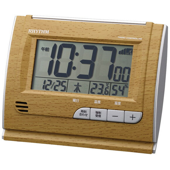 リズム時計 RHYTHM シチズン CITIZEN 目覚まし時計 デジタル 温湿度 フィットウェーブD165 (8RZ165SR07) 特価