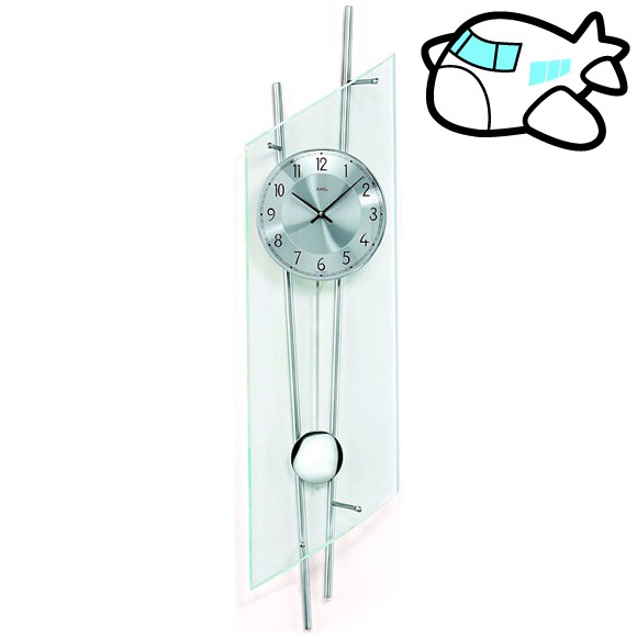 AMS 掛け時計 振り子時計 アナログ シルバー ドイツ製 AMS5200 納期1ヶ月程度　(YM-AMS5200)