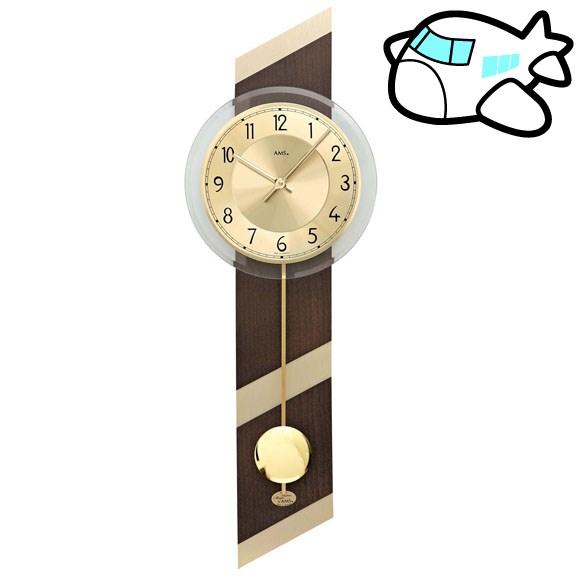 AMS 掛け時計 振り子時計 アナログ ゴールド ドイツ製 AMS7412 納期1ヶ月程度　(YM-AMS7412)