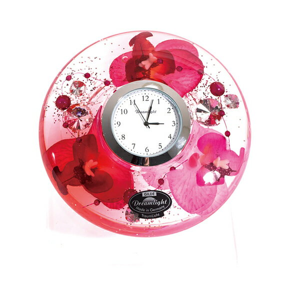 置き時計 ドイツ製 花のガラス時計 ギフト 贈り物 CDD7280 蘭 IK-CDD7280 