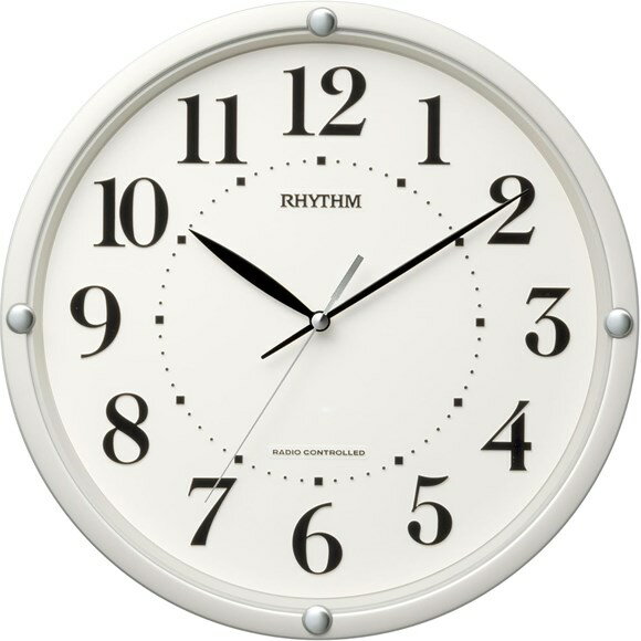 Rakuten - リズム(RHYTHM) 掛け時計 電波時計 アナログ 静かな 連続秒針 見やすい立体文字 白 Φ30x4.6cm 8MY568SR03