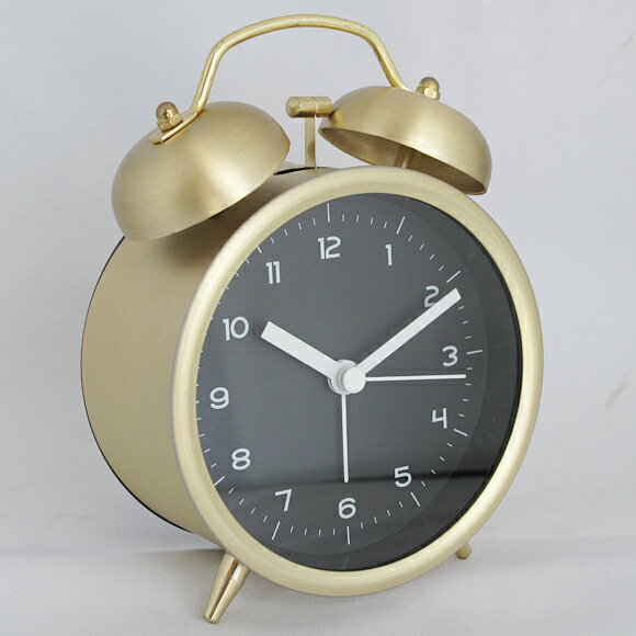 目覚し時計 ベル 大音量 レトロ メタル ブルーナ (PL-002)