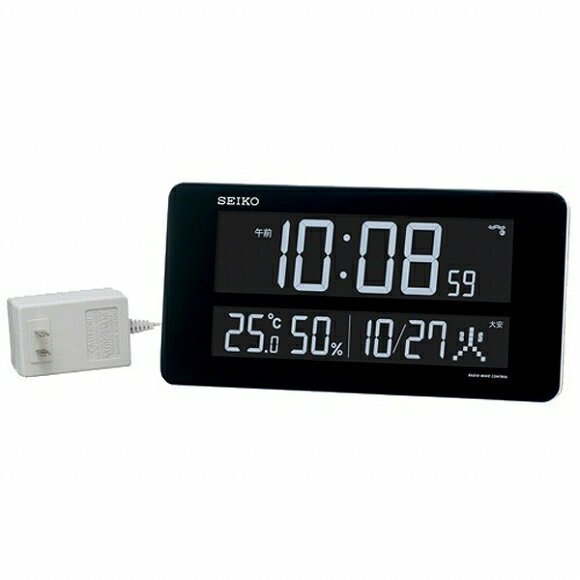 セイコー(SEIKO) 掛け時計 壁掛け 置き時計 電波時計 DL208W シリーズC3 デジタル 温度計 湿度計 おしゃれ