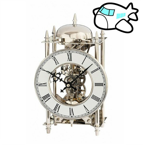 AMS 置き時計 機械式 アナログ ドイツ製 シルバー AMS1184 納期1ヶ月程度　(YM-AMS1184)