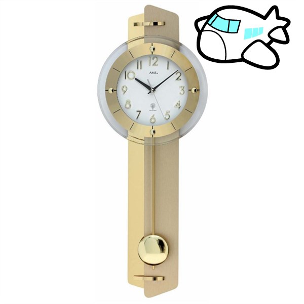 AMS 掛け時計 振り子時計 アナログ ゴールド ドイツ製 AMS5267 納期1ヶ月程度　(YM-AMS5267)