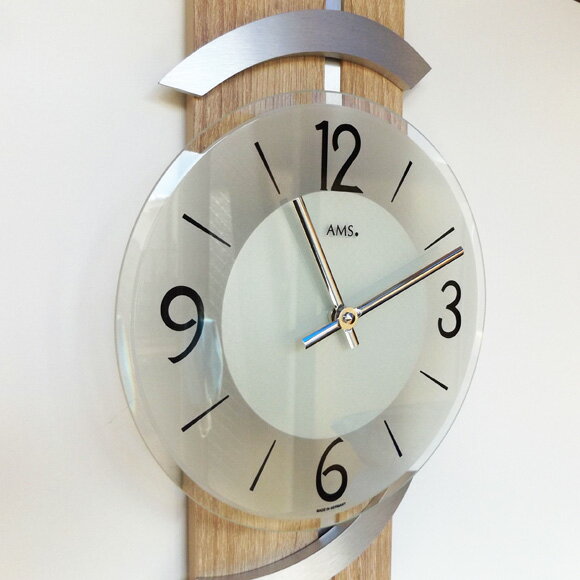 AMS 掛け時計 アナログ シルバー ドイツ製 AMS9546 納期1ヶ月程度 (YM-AMS9546) [2]