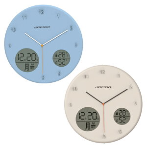 掛け時計 電波時計 カレンダー 曜日 温湿度計 デジタル 丸いアナデジ電波掛け時計 【 SALE 20％OFF 】　(AD-AL702)