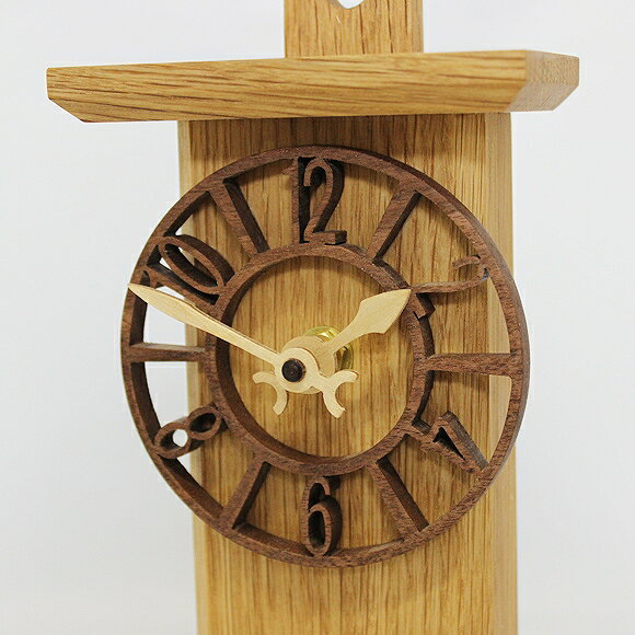 置き時計 天然木 かわいい 木製 ハンドメイド 日本製 掛置兼用 アラビア数字の時計 (CF-ARABIA)