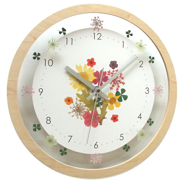掛け時計 スイープ 音がしない 静音タイプ 花 フラワー エレガント ボタニカルクロック 日本製 (FO-V0059) [2]
