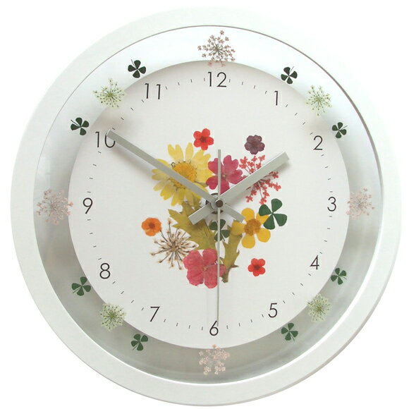 掛け時計 スイープ 音がしない 静音タイプ 花 フラワー エレガント ボタニカルクロック 日本製 (FO-V0059) [3]