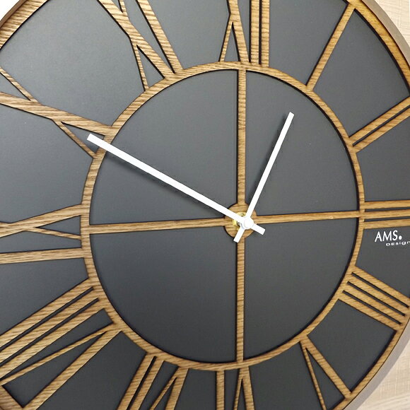 AMS 掛け時計 ドイツ製 木製 大型 50cm 四角 ローマ数字 AMS9641 納期1ヶ月程度 (YM-AMS9641) [2]