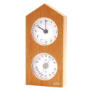 エンペックス EMPEX 置き時計 天然木 ブナ材 ナチュラル くうき 時計台の時計 温度計 湿度計 日本製　(EP-KU-4860)