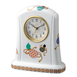 リズム時計 RHYTHM シチズン CITIZEN 置き時計 陶器 磁器 有田焼 和室 日本製 瓢絵 （ひさごえ） 置き時計