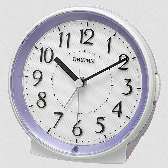 Baccarat - リズム時計 RHYTHM 置き時計 クオーツめざまし時計 音の静かな連続秒針 小振り ピュアルックR669