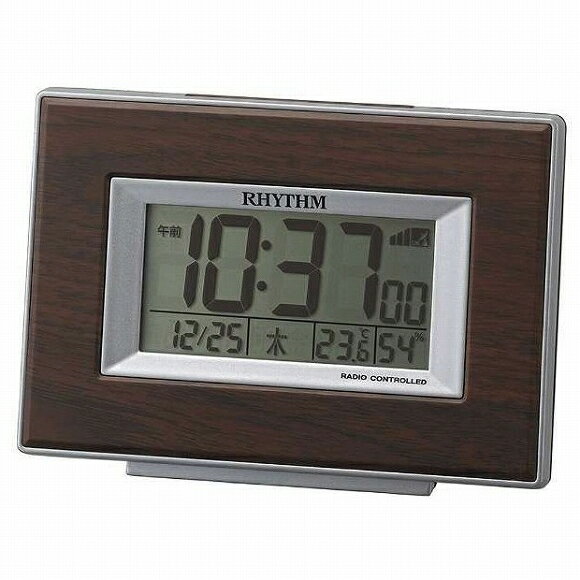 リズム時計 RHYTHM シチズン CITIZEN 置き時計 電波デジタルクロック 木目柄デザイン フィットウェーブD174