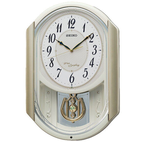 セイコー(SEIKO) 振り子時計 電波時計 アナログ アミューズ時計 スイープ 音がしない 静音タイプ AM263S (検) おしゃれ 掛け時計 掛時計 かけ時計 木製 北欧