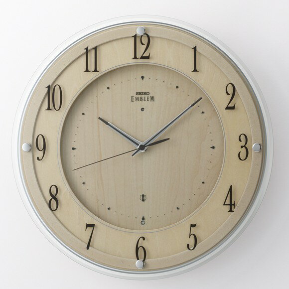 【 エントリーで最大100％ポイントバック 】セイコー (SEIKO) EMBLEM 掛け時計 電波時計 スイープ 音がしない 静音タイプ アナログ HS558B (検) おしゃれ 掛け時計 掛時計 かけ時計 木製 北欧
