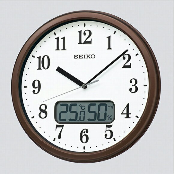 セイコー(SEIKO) 掛け時計 アナログ 電波時計 温度計 湿度計 液晶表示 KX244B