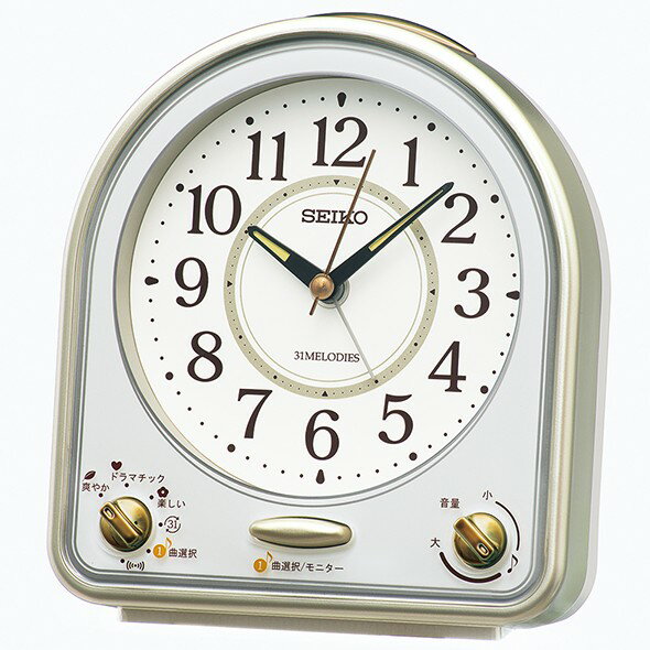 セイコー(SEIKO) 目覚まし時計 メロディ スヌーズ ライト 蓄光 スイープ秒針 スタンダード QM750G