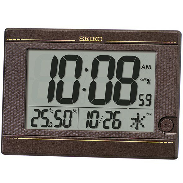 Rakuten - セイコー(SEIKO) 置き時計 デジタル 電波時計 掛置兼用 カレンダー 温度計 湿度計 SQ448B
