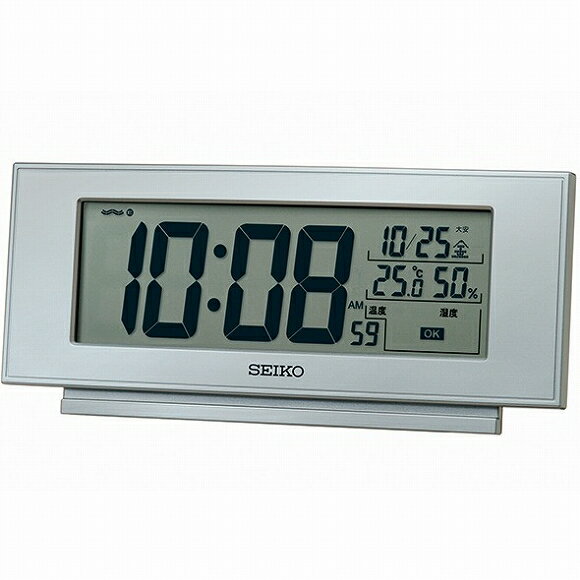 セイコー(SEIKO) 目覚まし時計 電波時計 デジタル アラーム設定 温度計 湿度計 SQ794S (検) おしゃれ 目覚し時計 子供 大音量 デジタル アナログ 電波