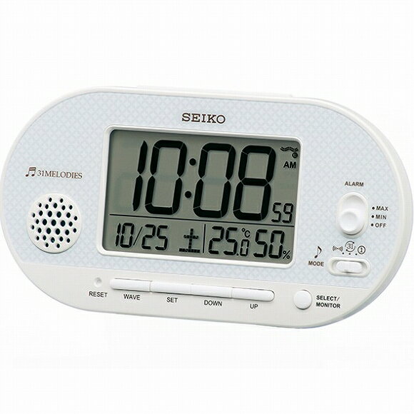 セイコー(SEIKO) 目覚まし時計 電波時計 デジタル 温度計 湿度計 SQ795W (検) おしゃれ 目覚し時計 子供 大音量 デジタル アナログ 電波
