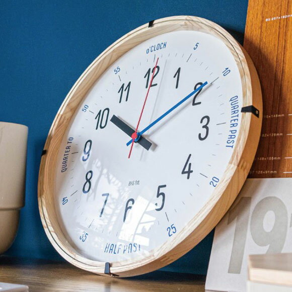 掛け時計 掛時計 知育時計 アナログ 30cm スイープ 音がしない 静音タイプ 壁掛け時計 おしゃれ 知育 北欧 木製 バウハウス 復刻フォント使用 CARLMARX (EL-WCL-006)