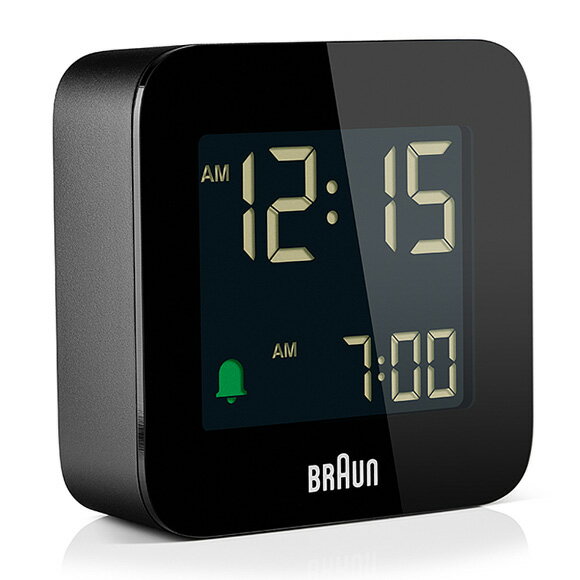 ブラウン BRAUN 目覚まし時計 BC08B ブラック デジタル ライト アラーム スヌーズ おしゃれ 正規品 ドイツ (IN-BC08B)