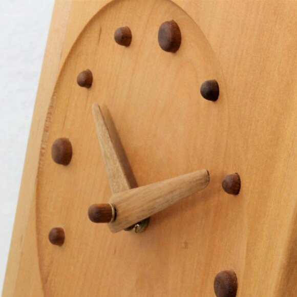 掛け時計 耳付き ニレ 掛け 掛置兼用 スタンド付 置き時計 置時計 木製 天然 木 無垢 ムク にれ 人気 リビング ナチュラル 日本製 新築祝い 転居祝い 引越し 開店祝い 退職祝い 開業祝い (KJ-MIMIT-N) [2]