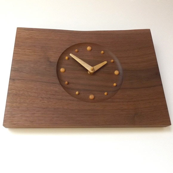 置き時計 耳付き ウォールナット 掛置兼用 横型 スタンド付 置き 置時計 掛け時計 掛け 木製 天然 木 無垢 ムク 人気 リビング 日本製 新築祝い 開店祝い 退職祝い 開業祝い (KJ-MIMIY-W)