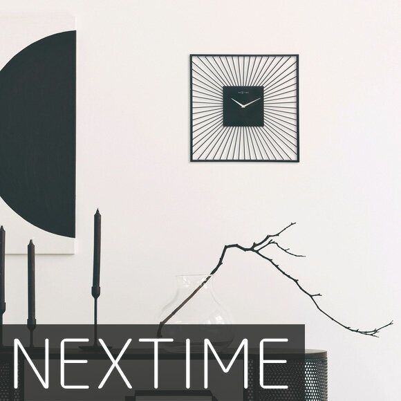 乐天商城 - ネクスタイム NEXTIME 大型 45cm 掛け時計 掛時計 アナログ 時計 秒針なし スイープ 音がしない 静音タイプ アイアン Vasco Square ブラック　(NT-3303ZW)