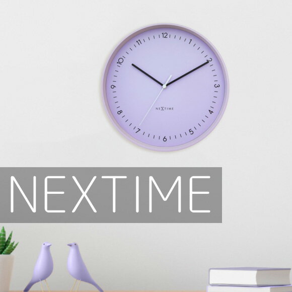 Rakuten - ネクスタイム NEXTIME 大型 40cm 掛け時計 掛時計 アナログ 時計 スイープ 音がしない 静音タイプ スチール Berlin ラベンダー　(NT-3543LA)