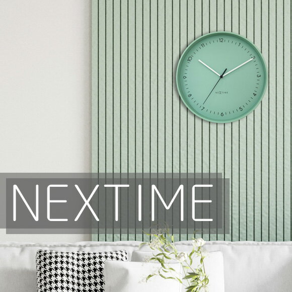 Rakuten - ネクスタイム NEXTIME 大型 40cm 掛け時計 掛時計 アナログ 時計 スイープ 音がしない 静音タイプ スチール Berlin ミント　(NT-3543MG)