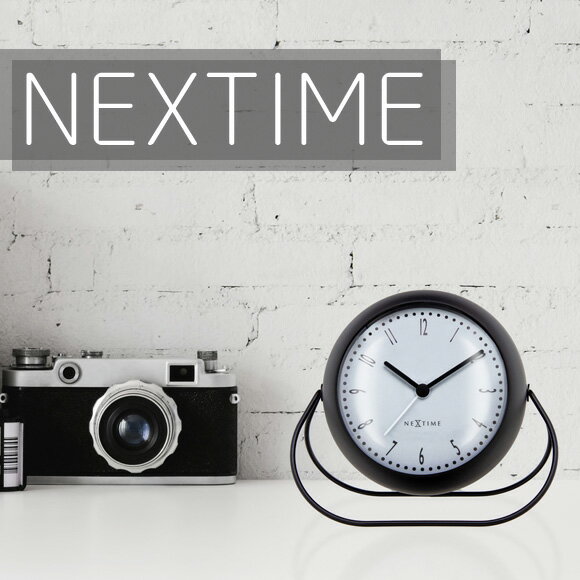 ネクスタイム NEXTIME 目覚まし時計 目覚し アラーム 置き時計 アナログ 時計 スイープ 音がしない 静音タイプ スチール Bubble Alarm Clock ブラック (NT-5245ZW)
