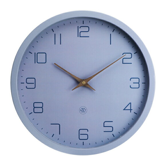 NEXTIME ネクスタイム 30cm 掛け時計 アナログ 時計 秒針なし スイープ 音がしない 静音タイプ エコ Eco ブルー (NT-7373BL)