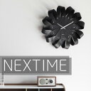 NEXTIME ネクスタイム 大型 51cm 掛け時計 アナログ 時計 秒針なし スイープ 音がしない 静音タイプ Kazaguruma ブラック ミッドセンチュリー (NT-J020)